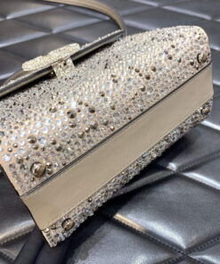 Replica Valentino 1W2B0G97TZA0FO Vsling Mini Handbag With Sparkling Embroidery Pearl Gray 2