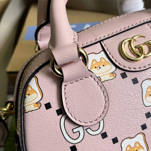 Replica Gucci 724606 Ophidia GG animal print mini bag light pink 8