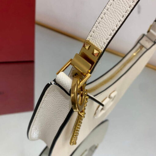 Replica Valentino 1W2P0W19RQR Mini Vlogo Signature Grainy Calfskin Hobo Bag Light Ivory 4