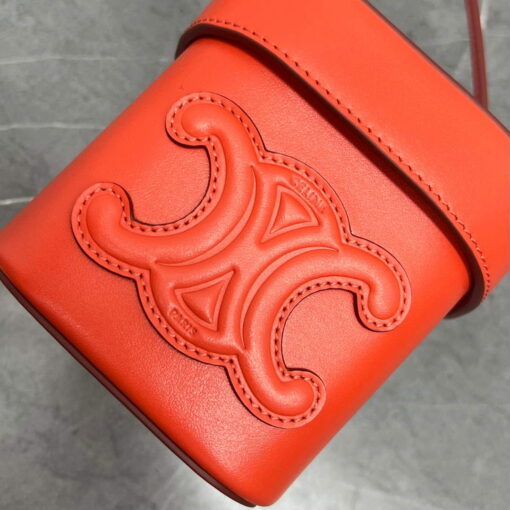 Replica Celine 199263 SMALL BOX cuir triomphe in Smooth Calfskin Orange Red 5