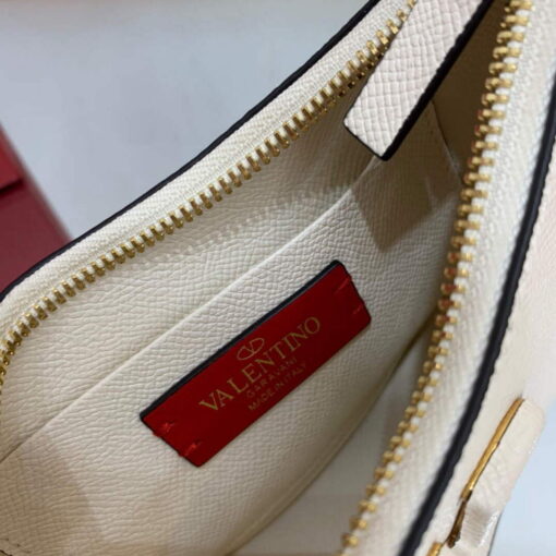 Replica Valentino 1W2P0W19RQR Mini Vlogo Signature Grainy Calfskin Hobo Bag Light Ivory 7