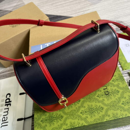 Replica Gucci 740988 Equestrian inspired shoulder bag Blue and red 6