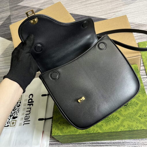 Replica Gucci 740988 Equestrian inspired shoulder bag Black 6