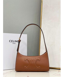 Replica Celine 198153 Shoulder Bag Cuir Triomphe in Smooth Calfskin Brown