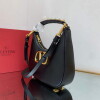 Replica Valentino WB0K69EIM Stud Sign Calfskin Hobo Bag Brown 9