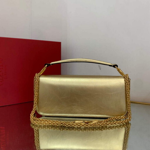 Replica Valentino XW0B0K30 Locò Calfskin Shoulder Bag Gold