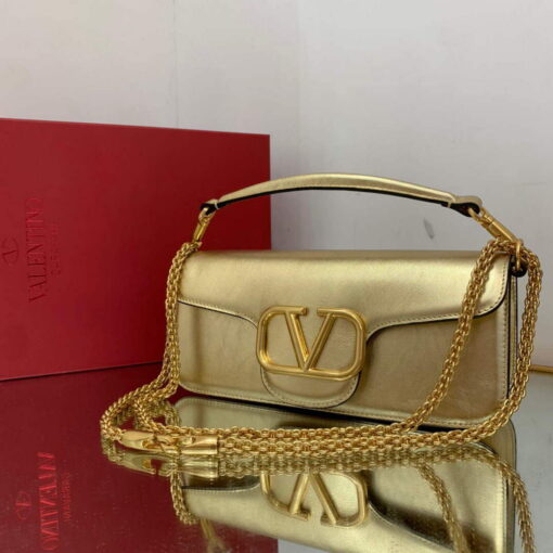 Replica Valentino XW0B0K30 Locò Calfskin Shoulder Bag Gold 2