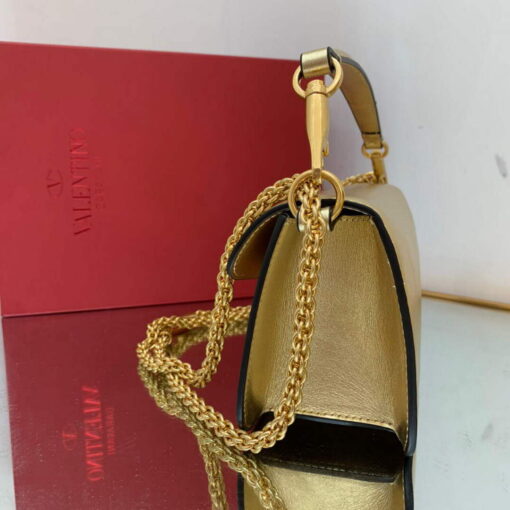 Replica Valentino XW0B0K30 Locò Calfskin Shoulder Bag Gold 3