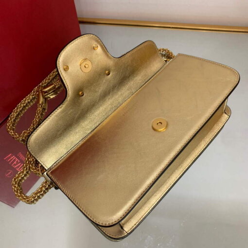 Replica Valentino XW0B0K30 Locò Calfskin Shoulder Bag Gold 5