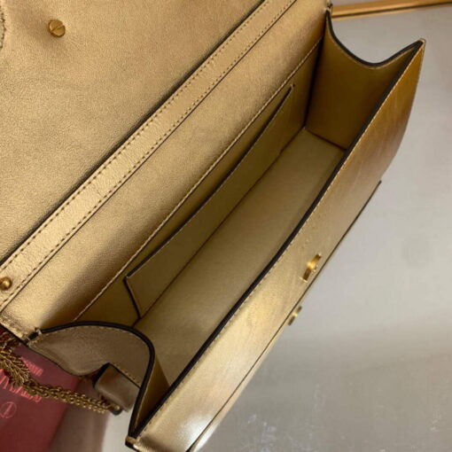 Replica Valentino XW0B0K30 Locò Calfskin Shoulder Bag Gold 6