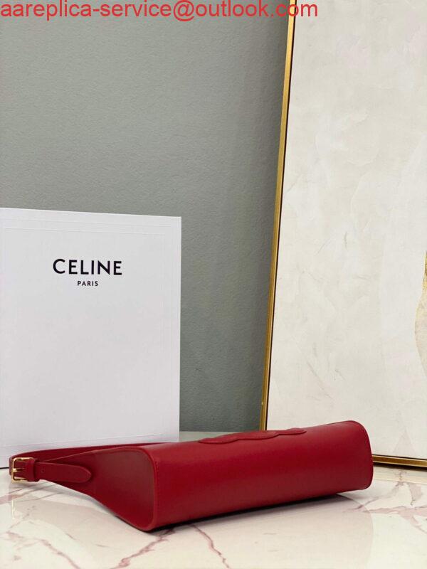 Replica Celine 198153 Shoulder Bag Cuir Triomphe in Smooth Calfskin Red 4