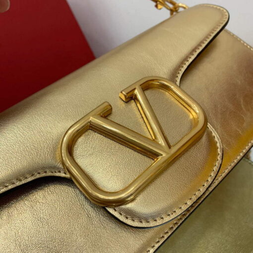 Replica Valentino XW0B0K30 Locò Calfskin Shoulder Bag Gold 8