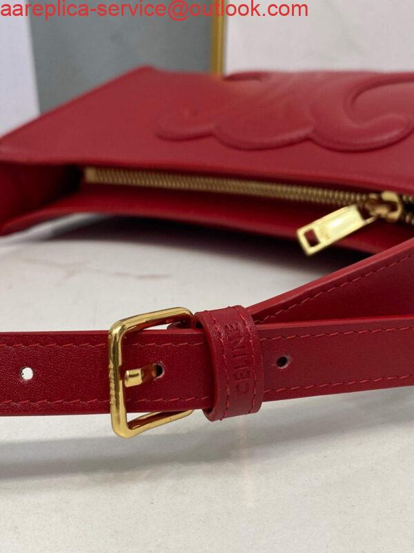 Replica Celine 198153 Shoulder Bag Cuir Triomphe in Smooth Calfskin Red 6