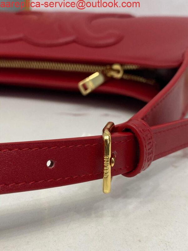 Replica Celine 198153 Shoulder Bag Cuir Triomphe in Smooth Calfskin Red 7