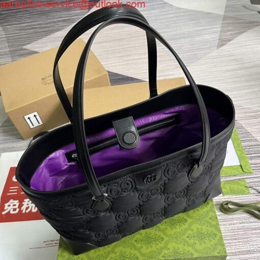 Replica Gucci 631685 Ophidia GG medium tote black 6