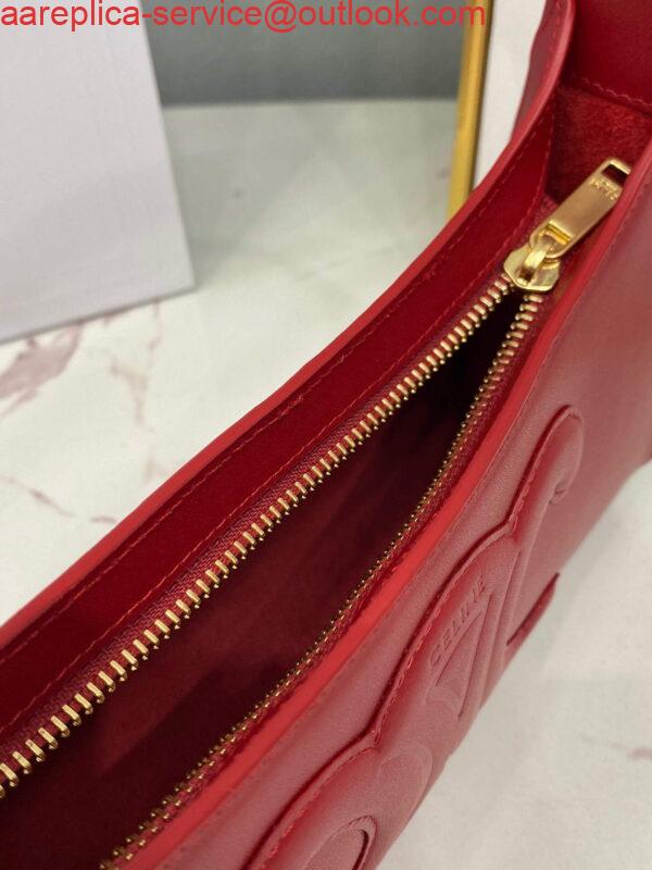 Replica Celine 198153 Shoulder Bag Cuir Triomphe in Smooth Calfskin Red 8