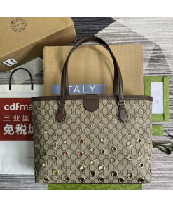 Replica Gucci 631685 Ophidia GG medium tote brown