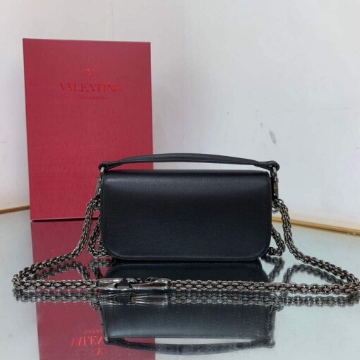 Replica Valentino WB0K53ZXL Star diamond Locò Small Shoulder Bag in Calfskin Black