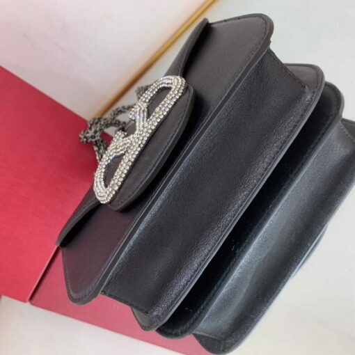 Replica Valentino WB0K53ZXL Star diamond Locò Small Shoulder Bag in Calfskin Black 8