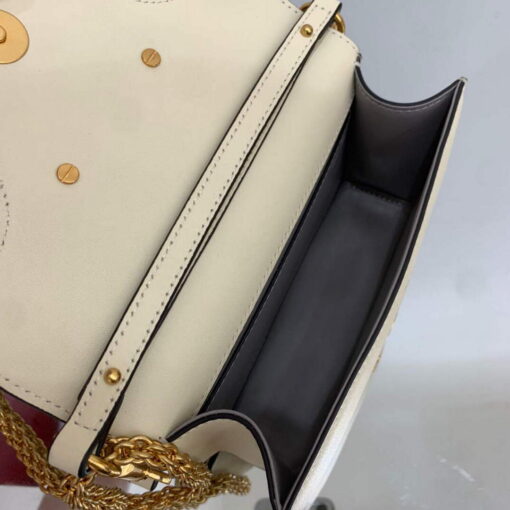 Replica Valentino WB0K53ZXL Locò Small Shoulder Bag in Calfskin Light Ivory red 6