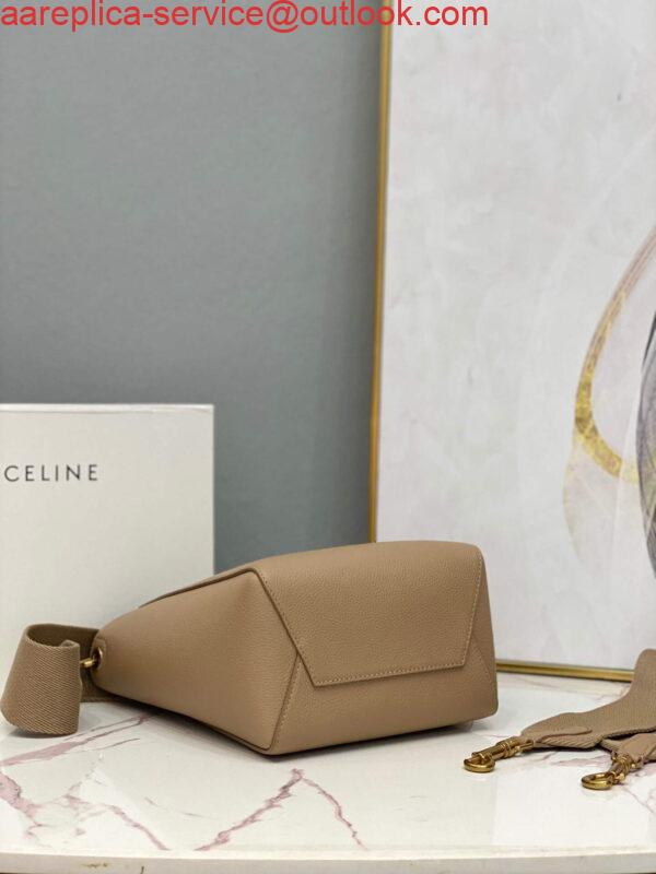 Replica Celine 178303 Sangle Small Bucket Bag in Soft Grained Calfskin Apricot 4