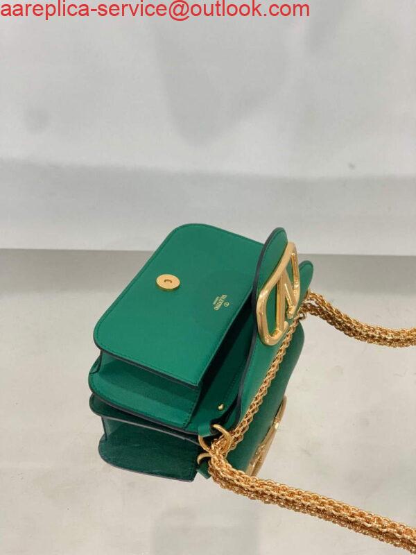 Replica Valentino WB0K53ZXL Locò Small Shoulder Bag in Calfskin Green 3