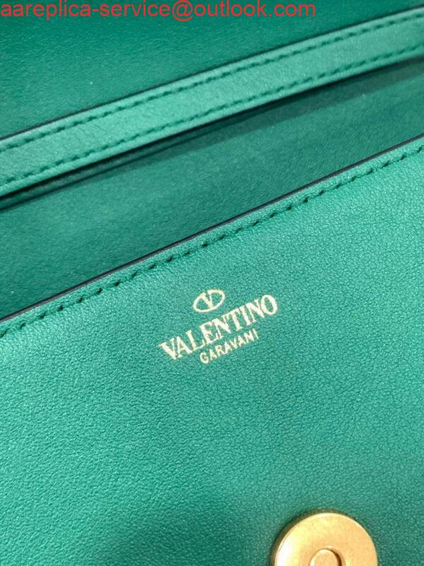 Replica Valentino WB0K53ZXL Locò Small Shoulder Bag in Calfskin Green 4