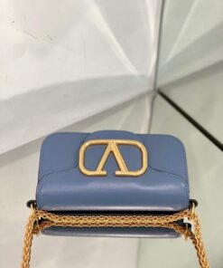 Replica Valentino WB0K53ZXL Locò Small Shoulder Bag in Calfskin Blue 2