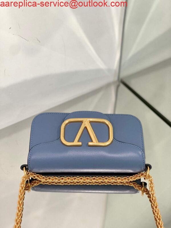 Replica Valentino WB0K53ZXL Locò Small Shoulder Bag in Calfskin Blue 2