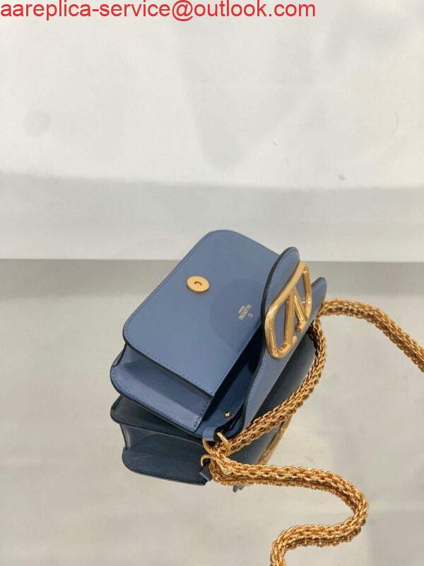 Replica Valentino WB0K53ZXL Locò Small Shoulder Bag in Calfskin Blue 3