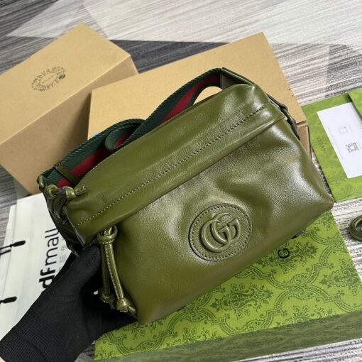 Replica Gucci 725696 Shoulder bag with tonal Double G Green 3