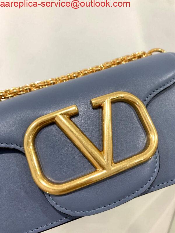 Replica Valentino WB0K53ZXL Locò Small Shoulder Bag in Calfskin Blue 4