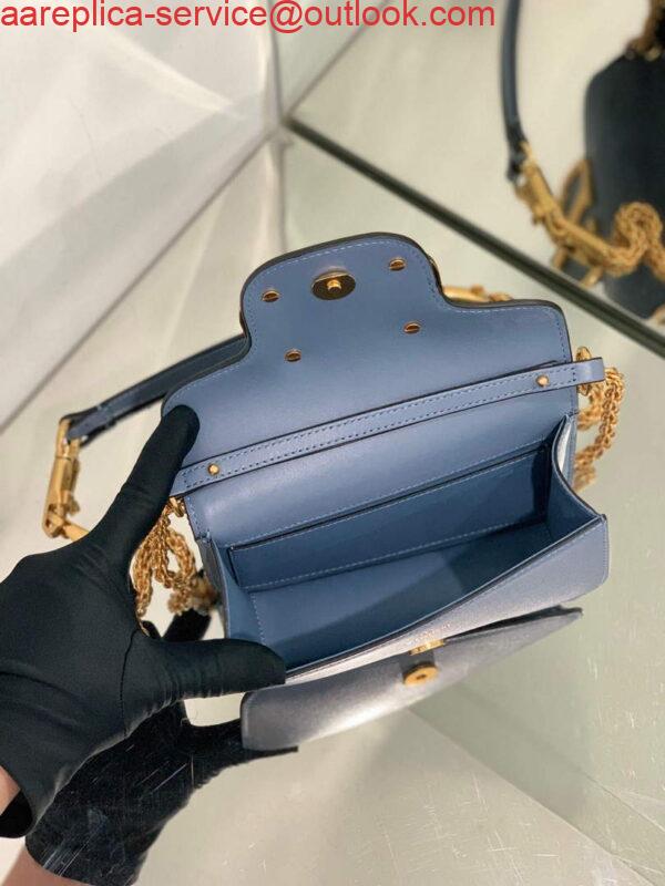 Replica Valentino WB0K53ZXL Locò Small Shoulder Bag in Calfskin Blue 8