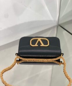 Replica Valentino WB0K53ZXL Locò Small Shoulder Bag in Calfskin Black 2