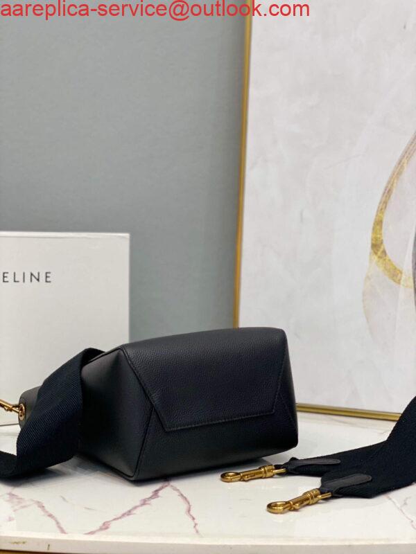 Replica Celine 178303 Sangle Small Bucket Bag in Soft Grained Calfskin Black 4