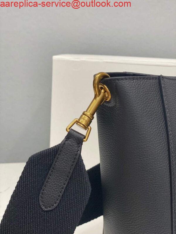 Replica Celine 178303 Sangle Small Bucket Bag in Soft Grained Calfskin Black 6