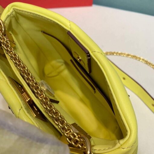 Replica Valentino 0097S Small Roman Stud The Handle Bag In Nappa Yellow 7