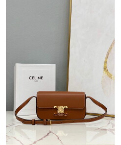 Replica Celine 194143 Triomphe Shoulder Bag in Natural Calfskin Tan