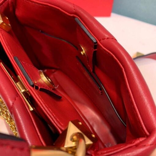 Replica Valentino 0097S Small Roman Stud The Handle Bag In Nappa Red 6