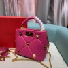 Replica Valentino 0097S Small Roman Stud The Handle Bag In Nappa Red 8