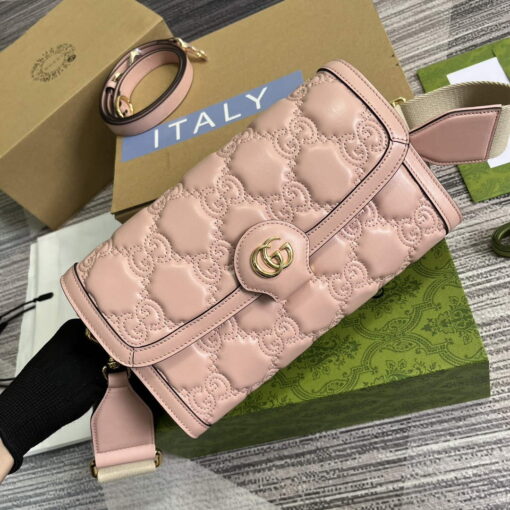 Replica Gucci 724529 GG Matelassé Small Bag Pink 3