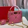 Replica Valentino 0097S Small Roman Stud The Handle Bag In Nappa Plum 9