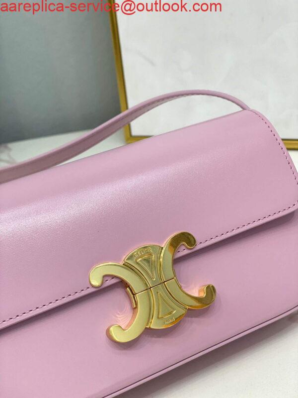 Replica Celine 194143 Triomphe Shoulder Bag in Natural Calfskin Pink 4