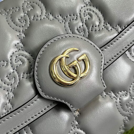 Replica Gucci 724529 GG Matelassé Small Bag Light grey 4