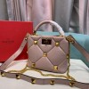 Replica Valentino 0097S Small Roman Stud The Handle Bag In Nappa Pink 9