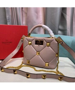 Replica Valentino 0097S Small Roman Stud The Handle Bag In Nappa Nude