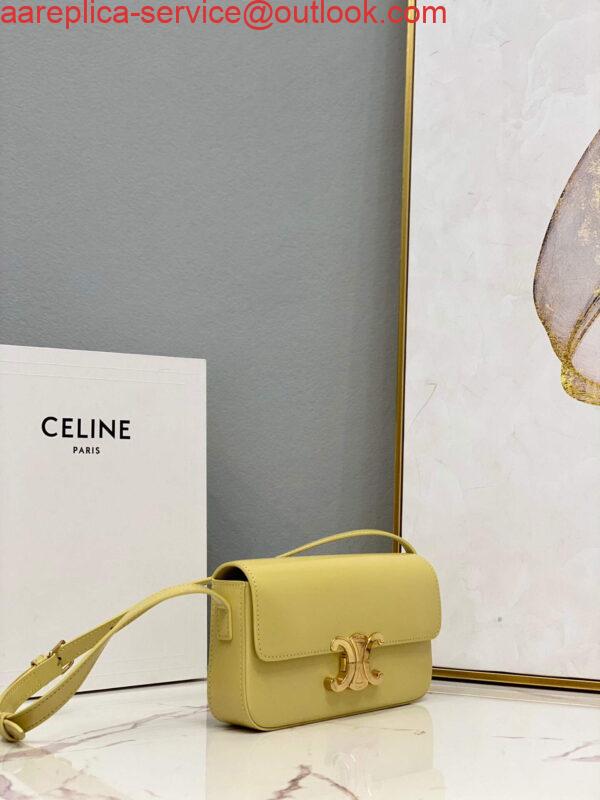 Replica Celine 194143 Triomphe Shoulder Bag in Natural Calfskin Light Yellow 2