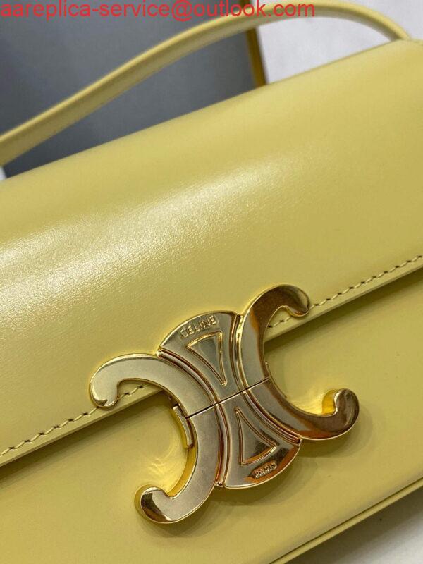 Replica Celine 194143 Triomphe Shoulder Bag in Natural Calfskin Light Yellow 5