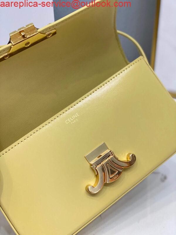 Replica Celine 194143 Triomphe Shoulder Bag in Natural Calfskin Light Yellow 8