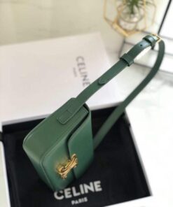 Replica Celine 194143 Triomphe Shoulder Bag in Natural Calfskin Green 2